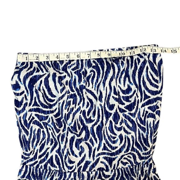 Vineyard Vines Women’s Strapless Blue And White Zebra Print Maxi Dress, Size XS - Picture 5 of 9